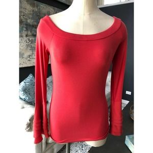 white house black market Coral Off Shoulder Top XS